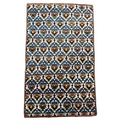 Antique Agra Rug, Mid 19th Century Indian Carpet with Geometric Floral Pattern