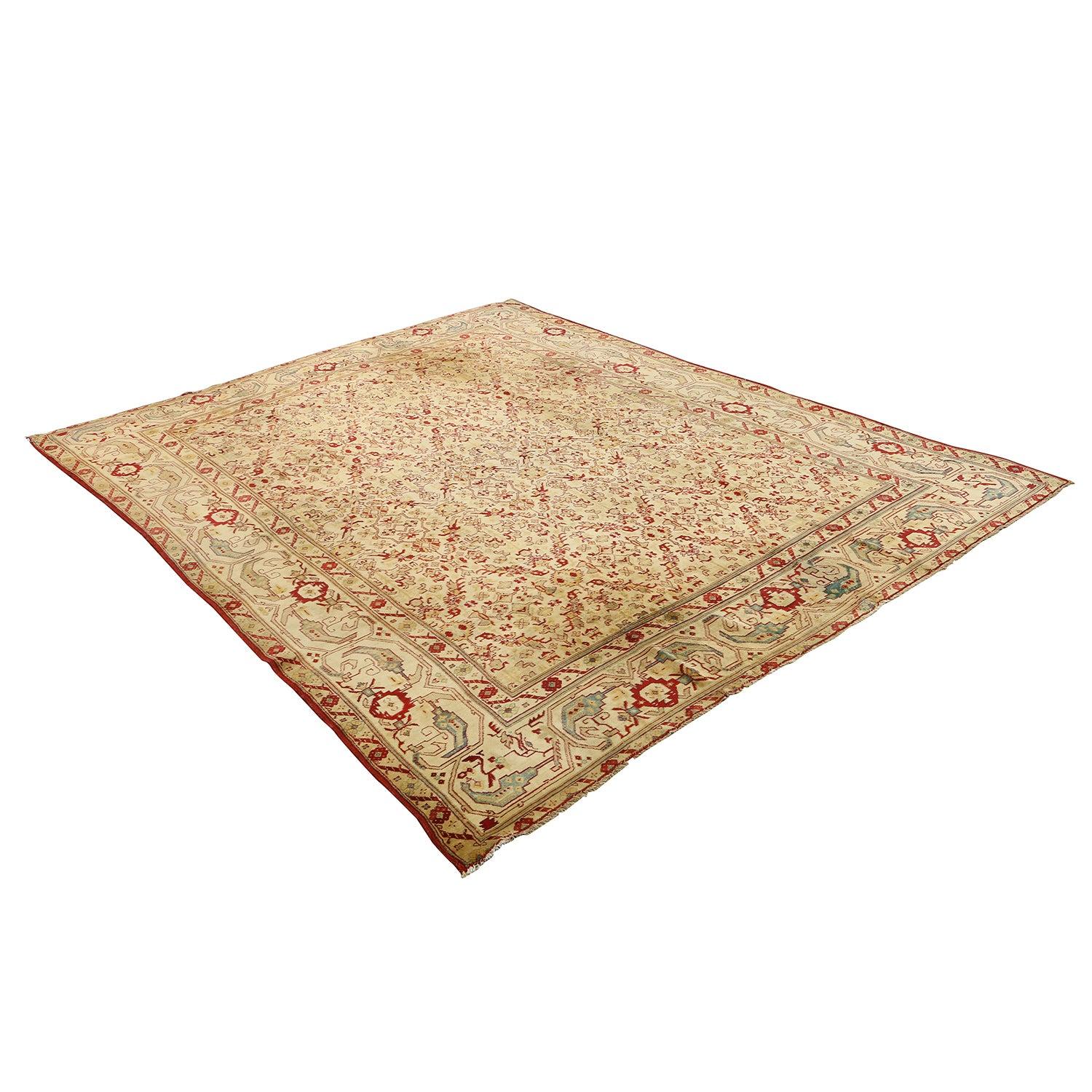 Indian Antique Agra Rug - Size: 10'9 X 8'10 For Sale