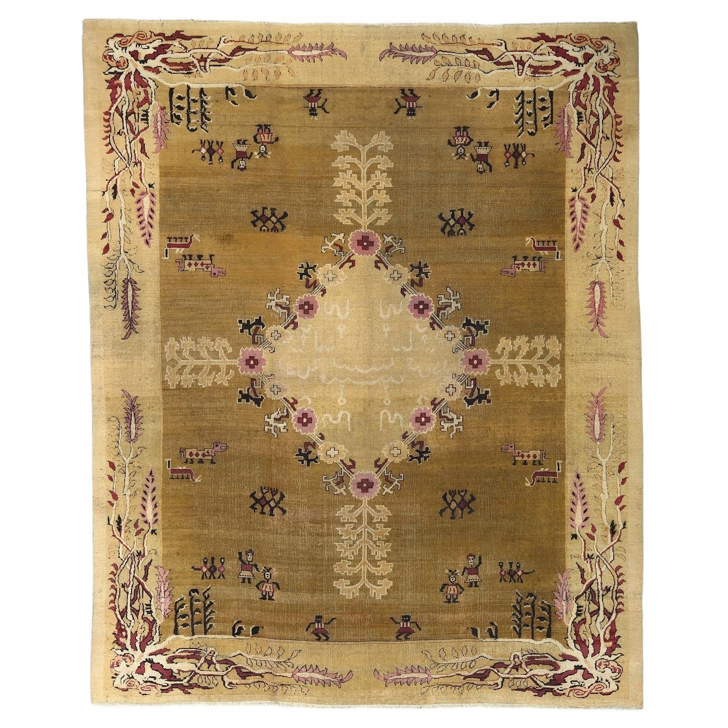 Antique Agra Rug - Size: 12'3 X 9'10 For Sale