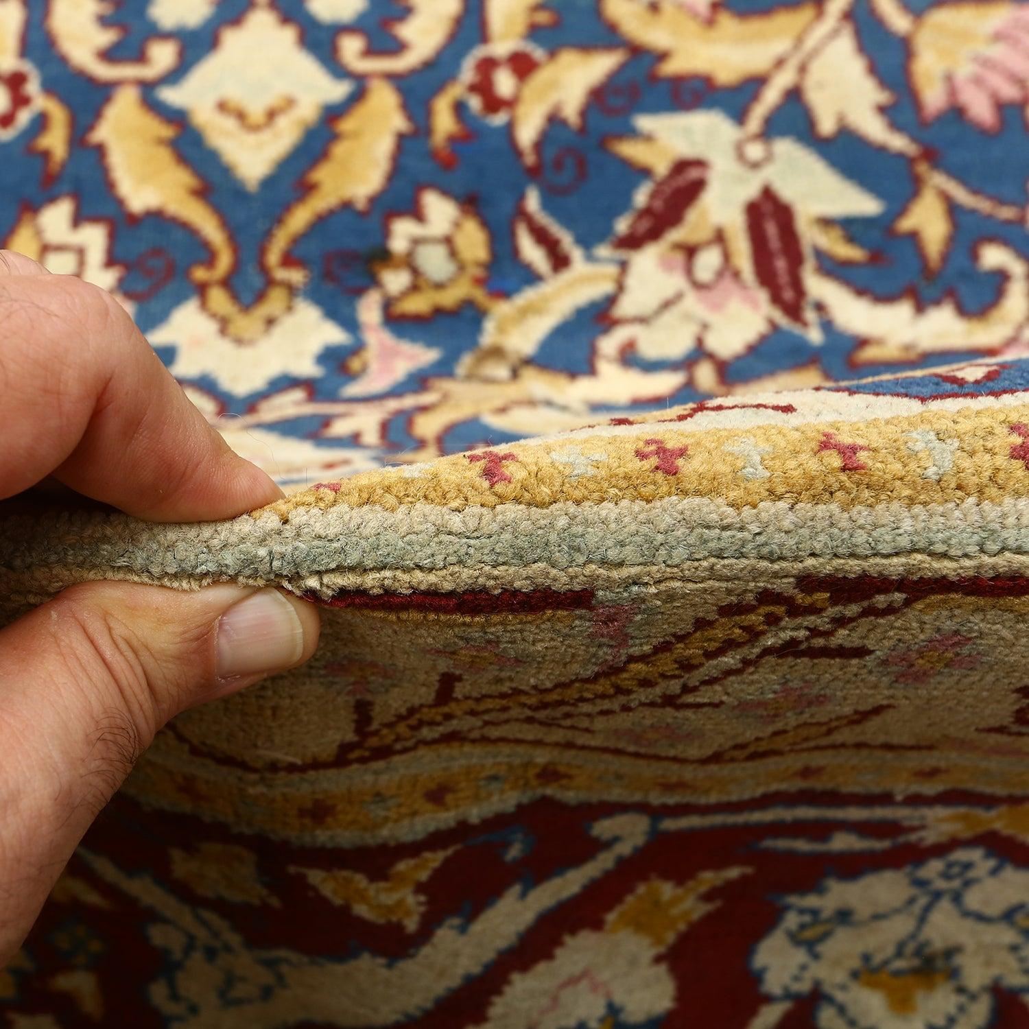 Noué à la main Tapis Agra ancien - Taille : 12'6 X 9'7 en vente