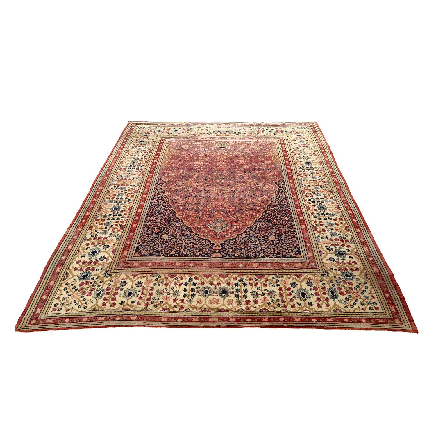 Indien Tapis Agra ancien - Taille : 13'11 X 10'10 en vente