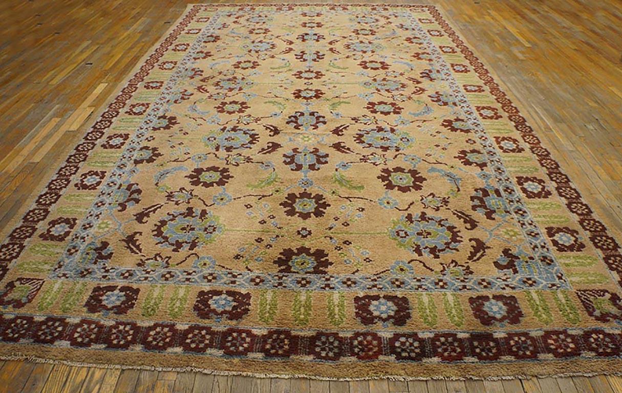 Hand-Knotted Early 20th Century N. Indian Cotton Agra Carpet ( 8'6