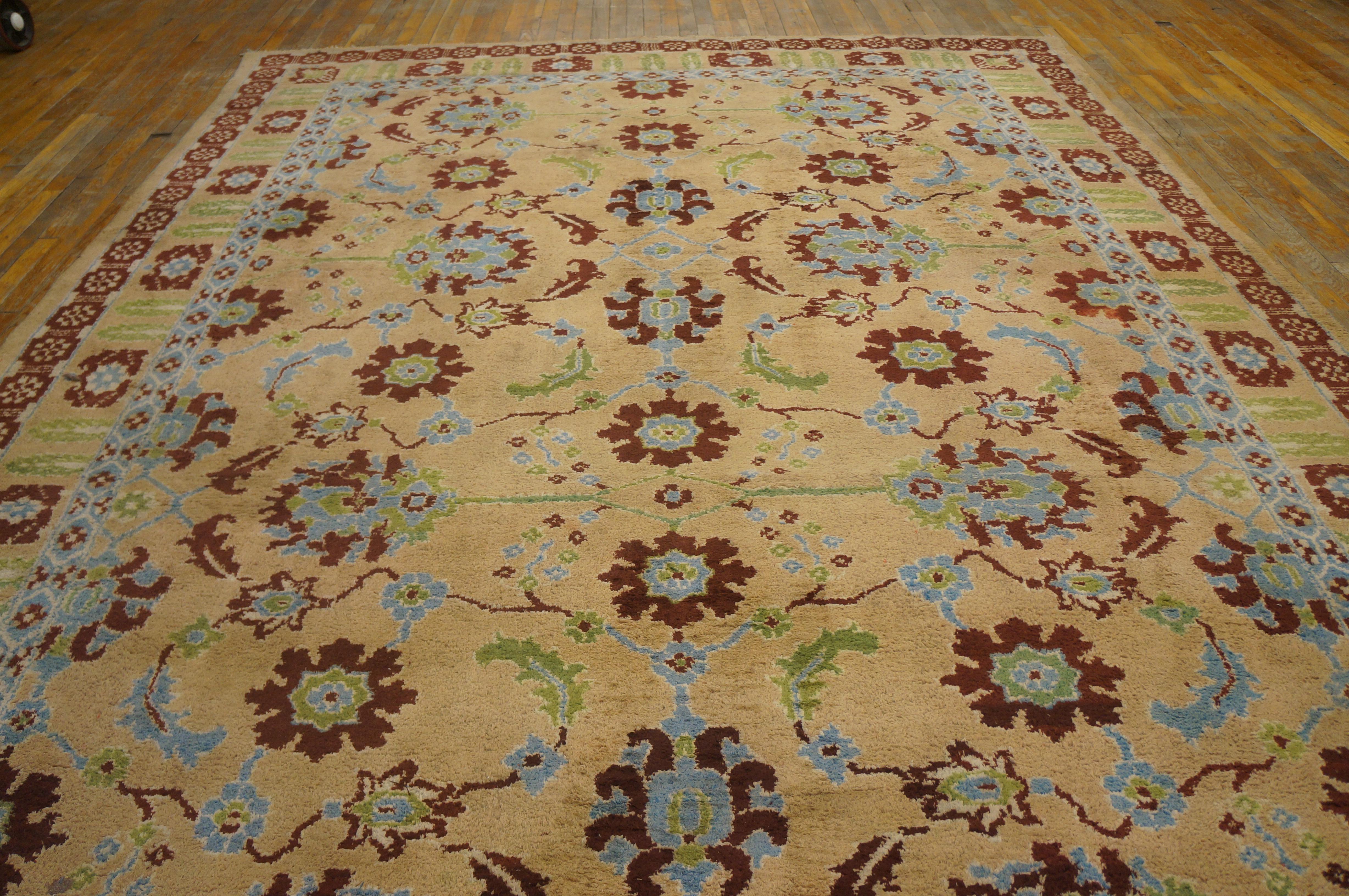 Indischer Agra-Teppich aus Baumwolle, frühes 20. Jahrhundert ( 8'6