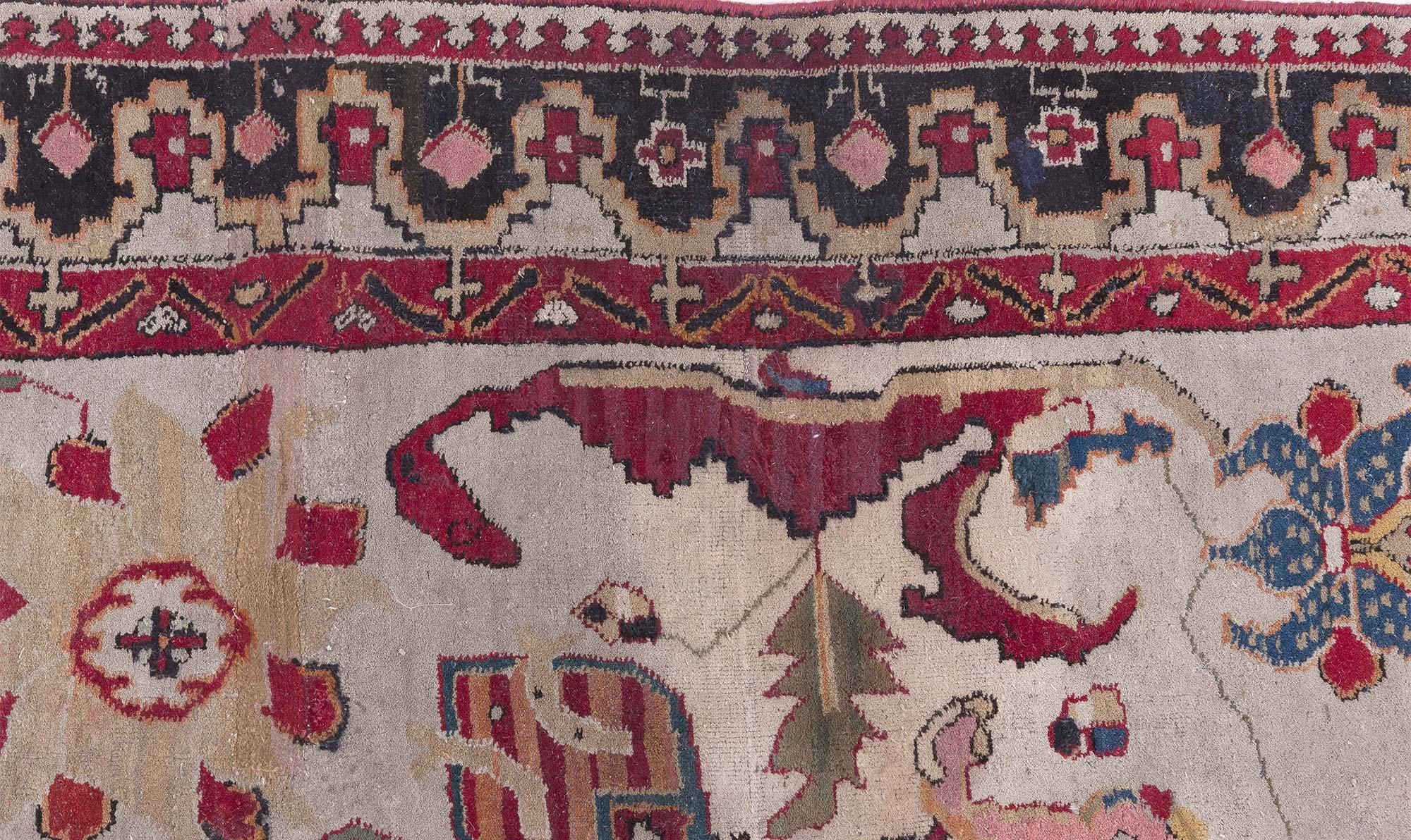 Antikes Agra-Läuferfragment (Größe verstellbar) Doris Leslie Blau (Wolle) im Angebot