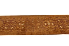 Antique Agra Runner Gold Brown Geometric Fragment Rug