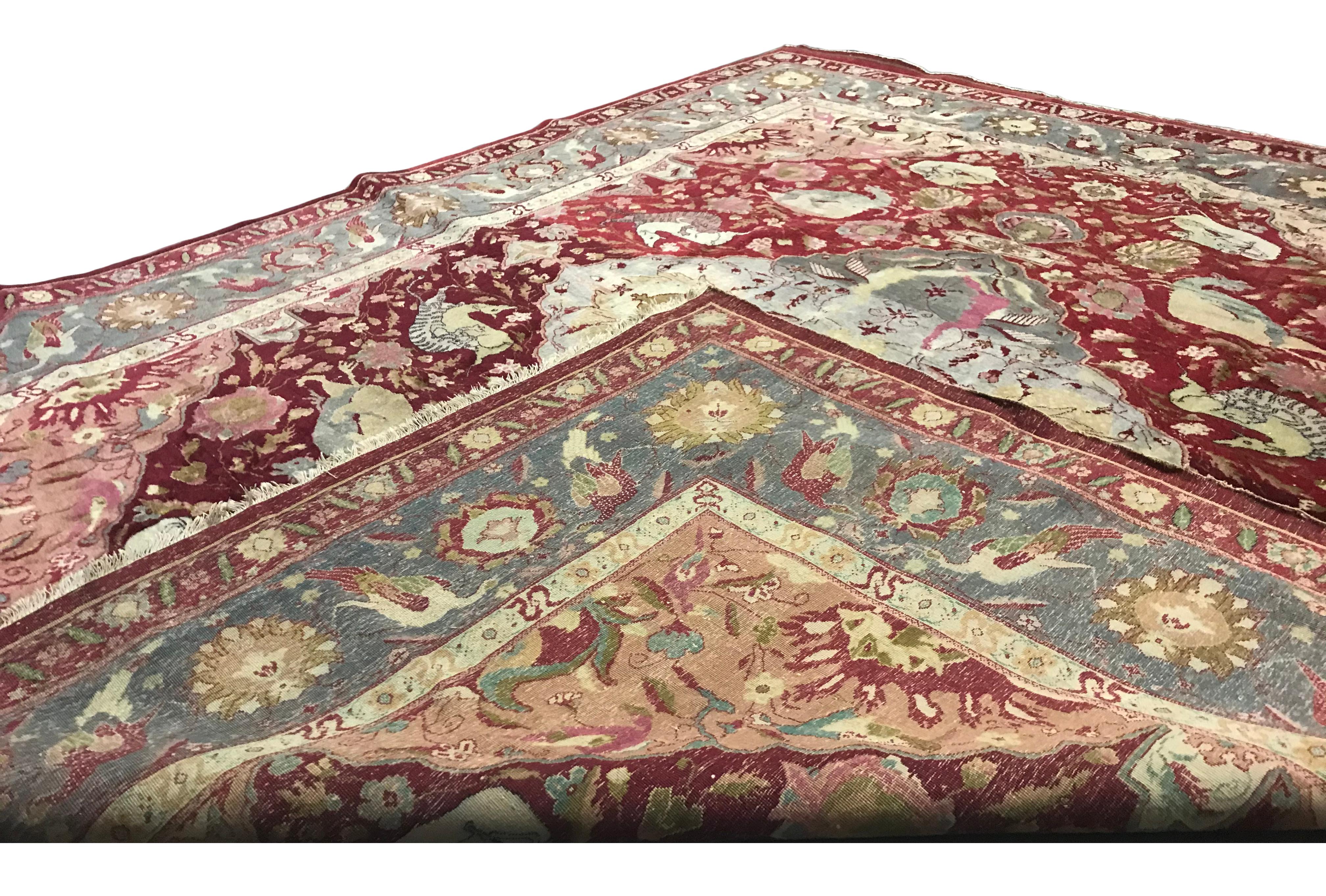 Antike Agra mit Tiermuster, um 1900 (20. Jahrhundert) im Angebot