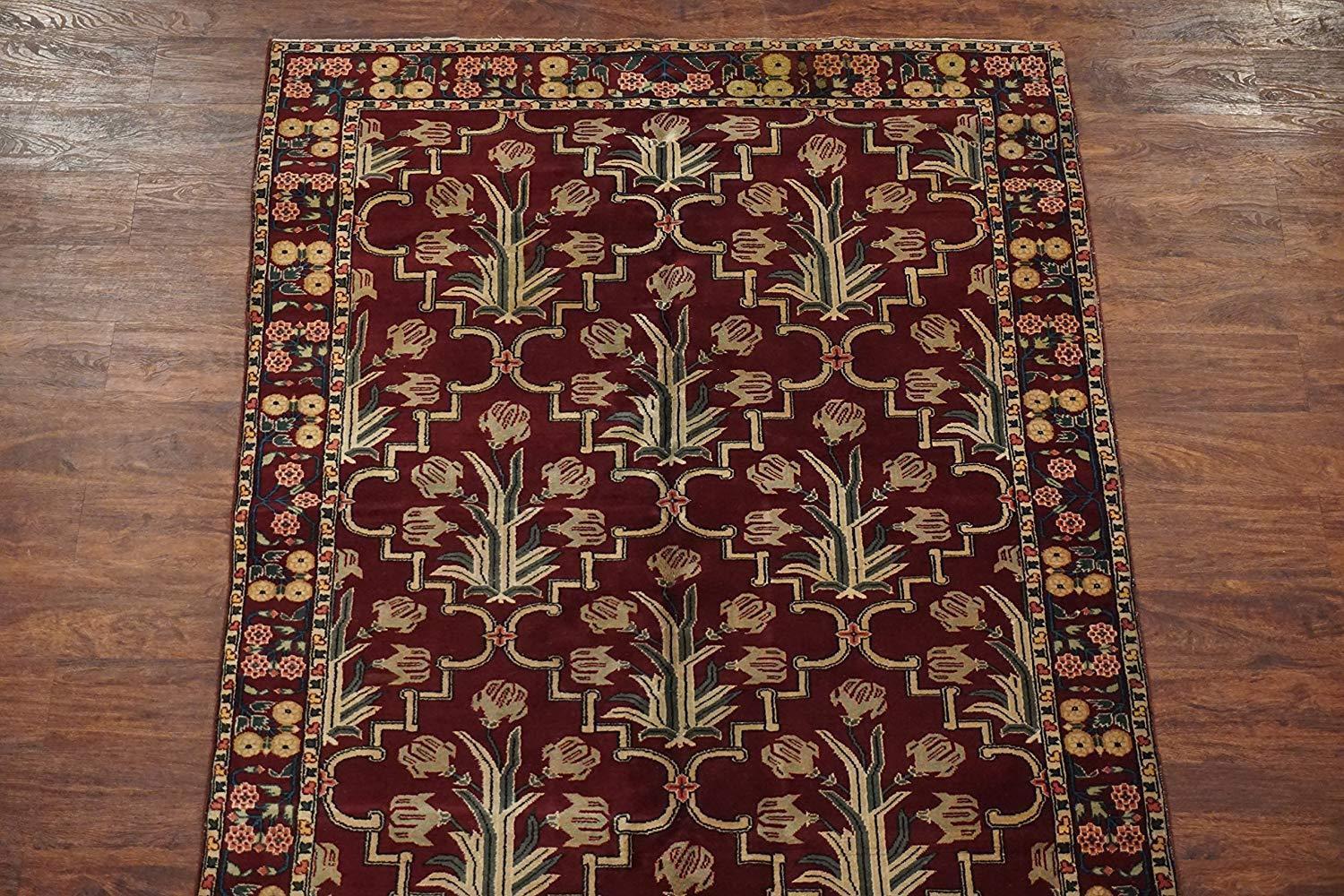 Hand-Knotted Antique Agra with Floral Border, circa 1900 For Sale