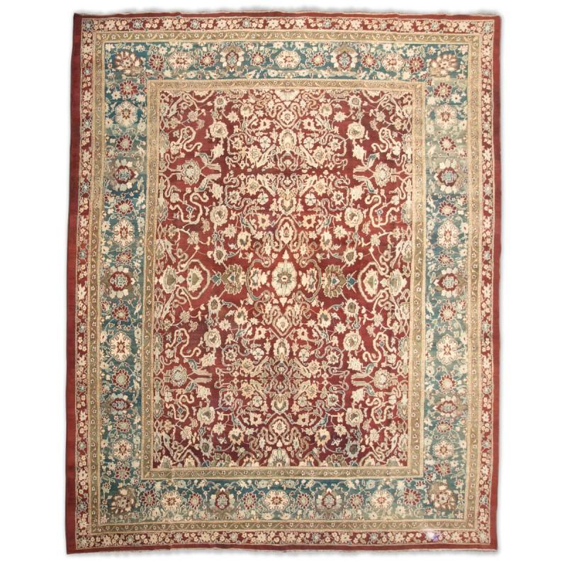 Indian Antique Agra Wool rug. Circa 1900. 4.30 x 3.60 m For Sale