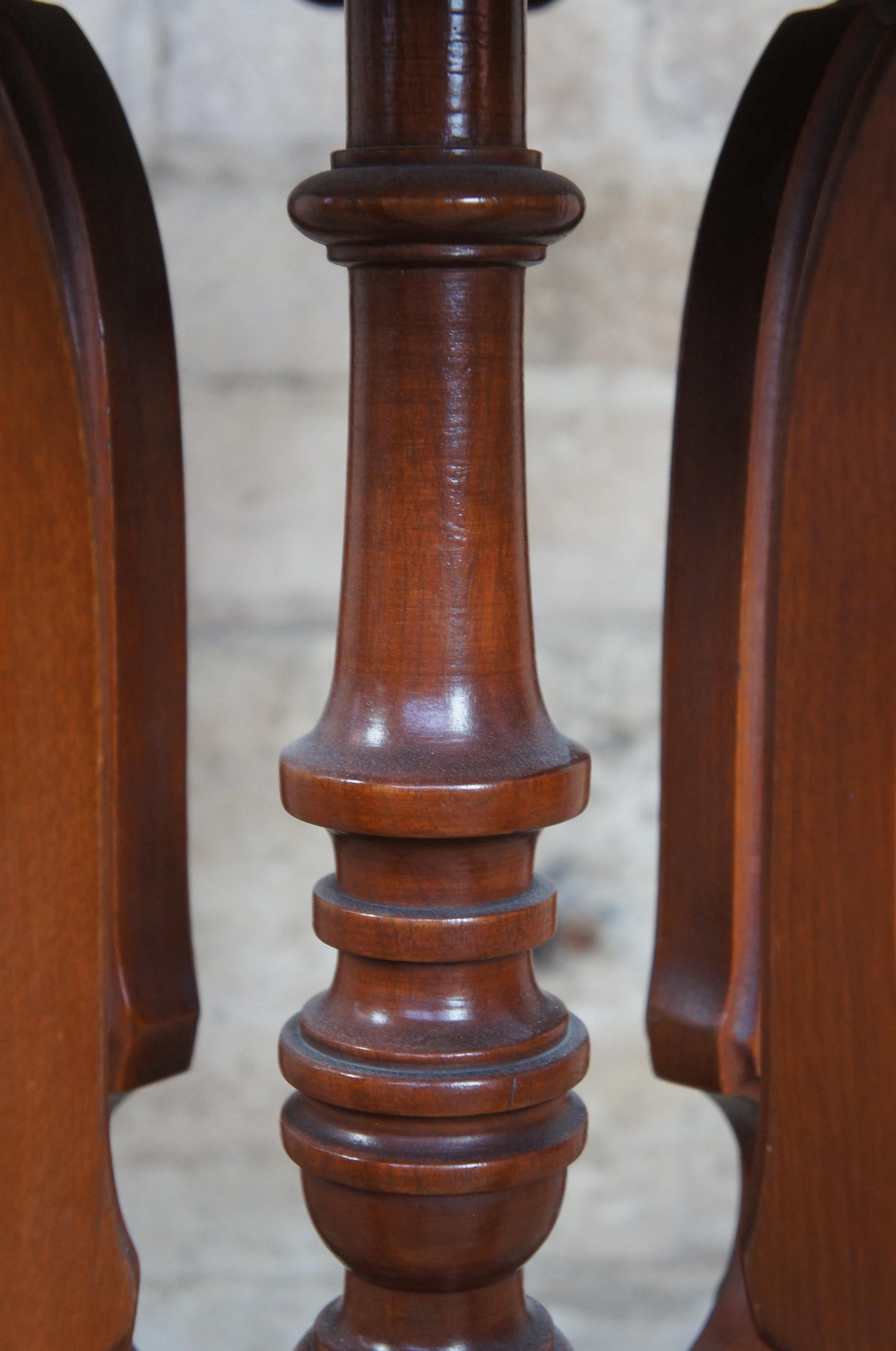 Antique A.H. Heilman Eastlake Victorian Walnut Burl Marble Top Parlor Side Table 6