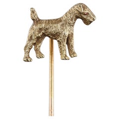 Antique Airedale Terrier Dog Stickpin of 14k Gold
