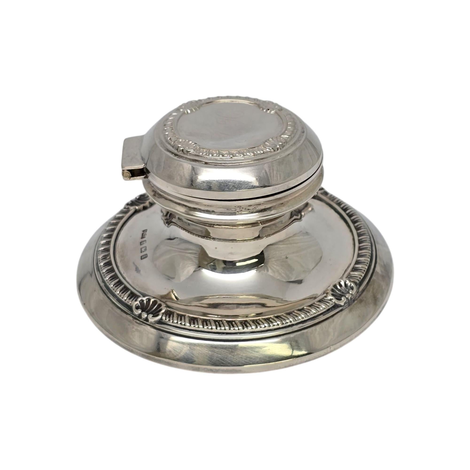 Encrier en argent sterling ancien A&J Zimmerman Ltd Birmingham, Angleterre n° 21687 Unisexe en vente