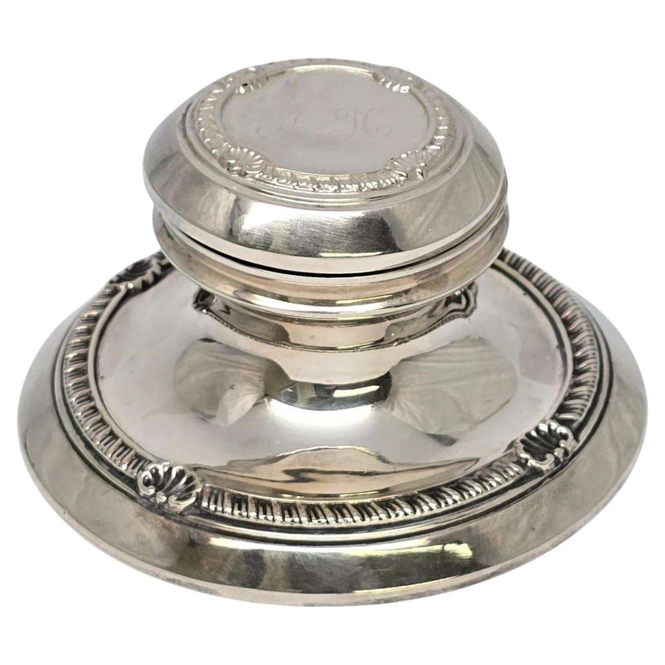 Antikes A&J Zimmerman Ltd Birmingham England Sterlingsilber-Tintenfass #21687, A&J Zimmerman