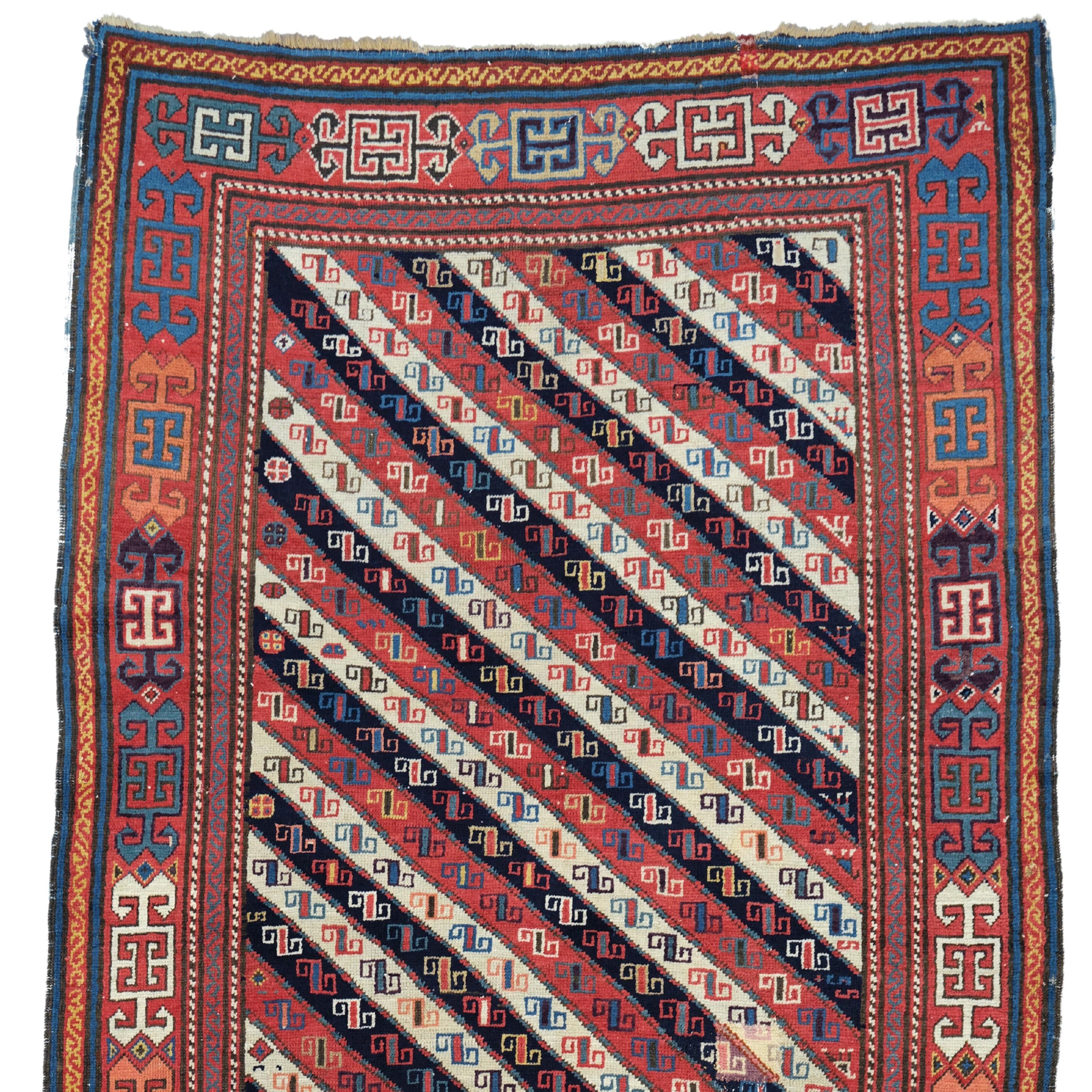 Wool Antique Akstafa Rug - 19th Century Caucasian Akstafa Rug, Antique Rug For Sale