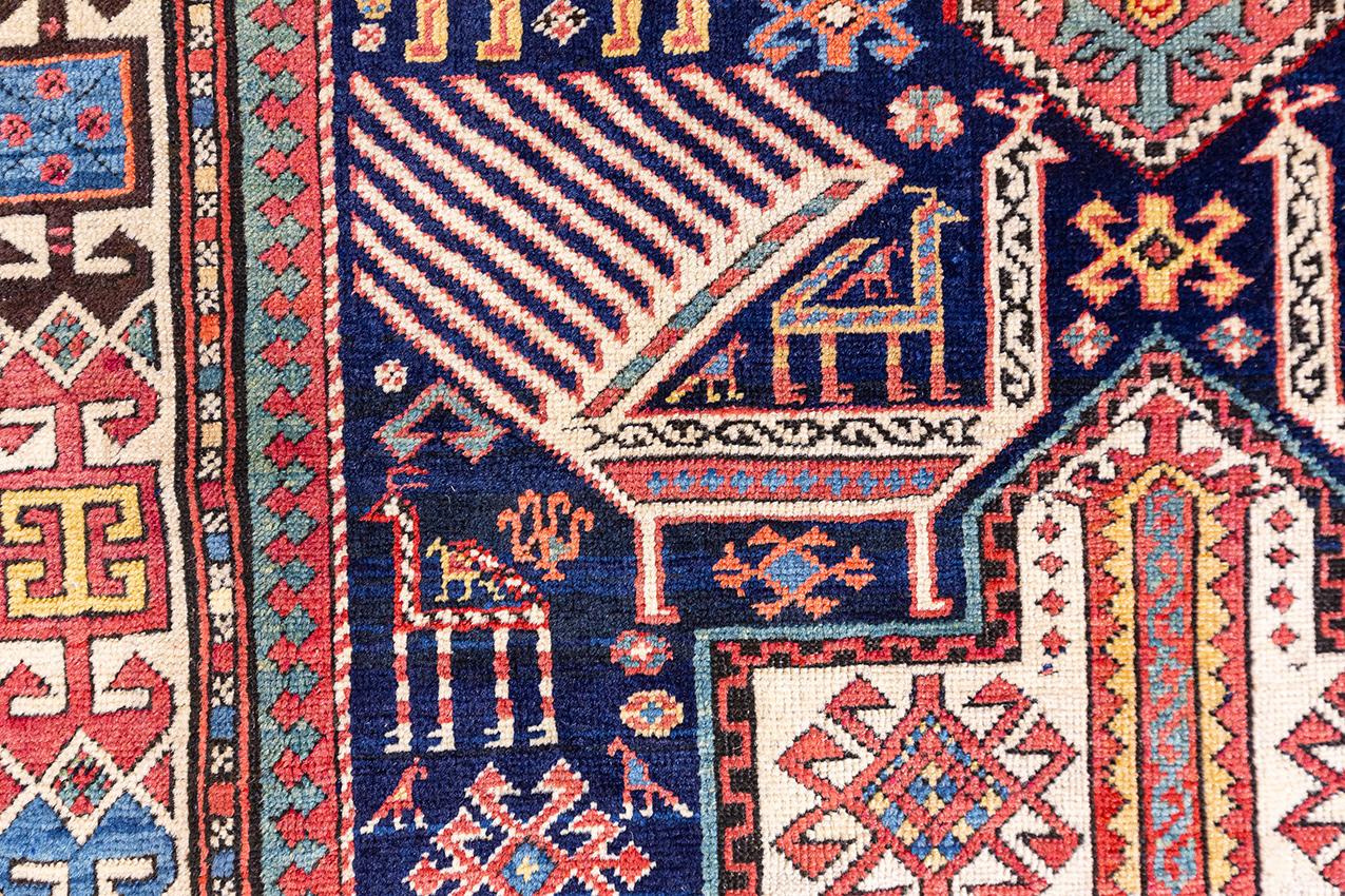 Wool Antique Akstafa Rug For Sale