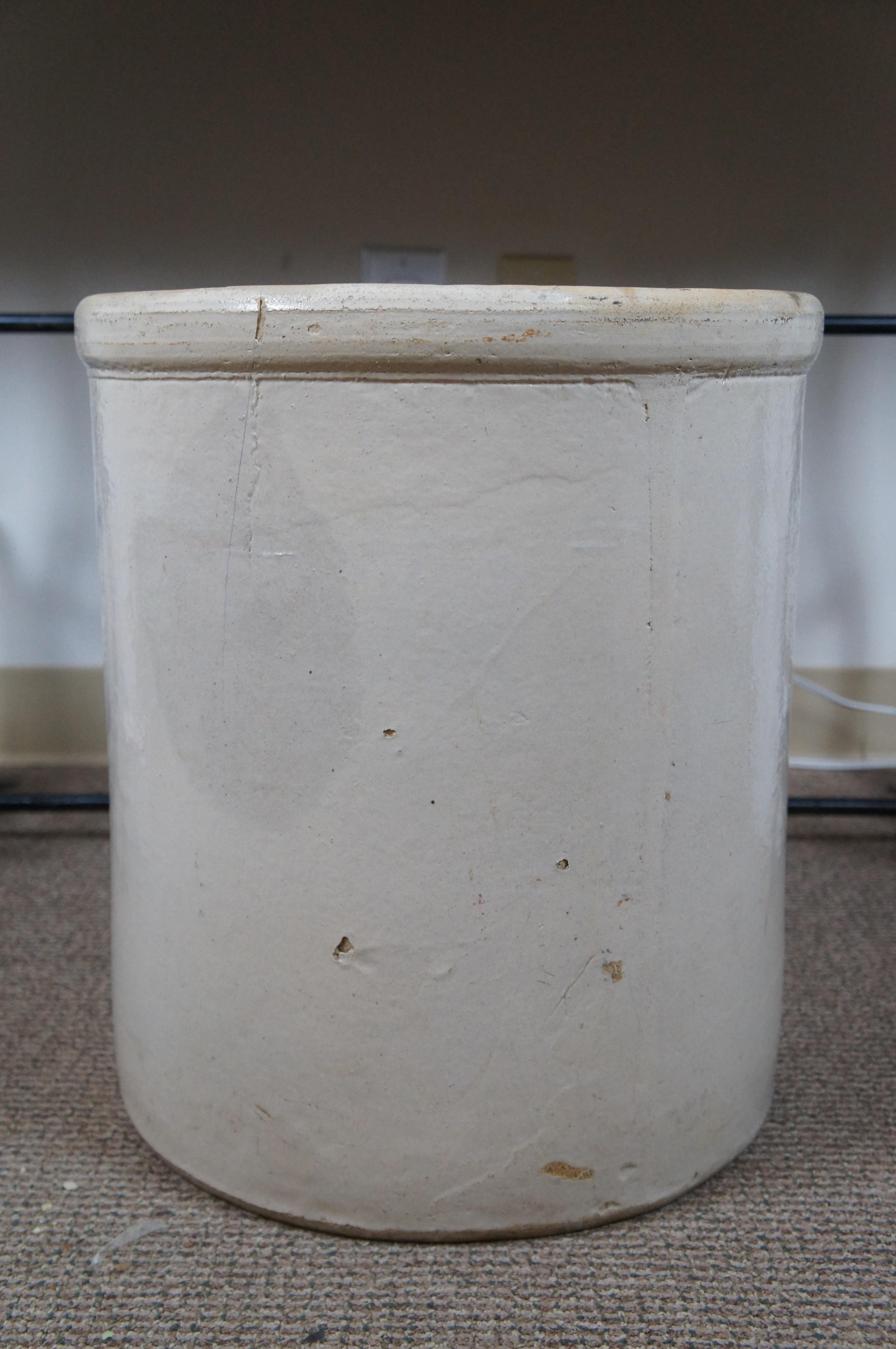 Antique Alabama Miller Pottery 10 Gallon Salt Glaze Stoneware Crock 1