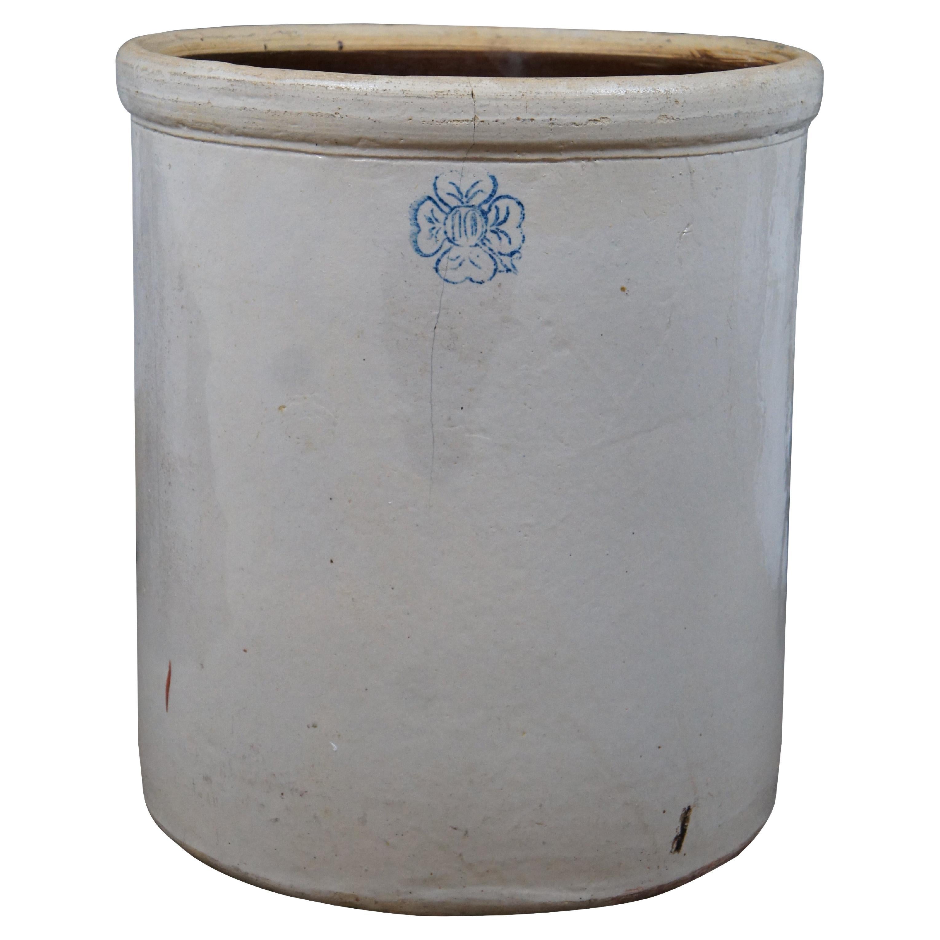 Antique Alabama Miller Pottery 10 Gallon Salt Glaze Stoneware Crock
