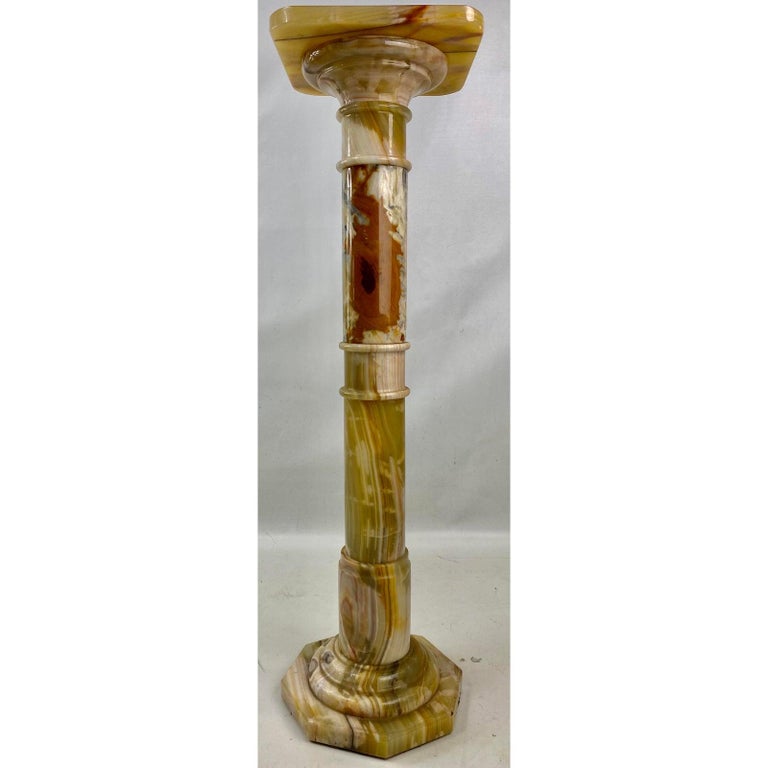Antique Alabaster Columnar or Pedestal Stand, Circa 1900 at 1stDibs