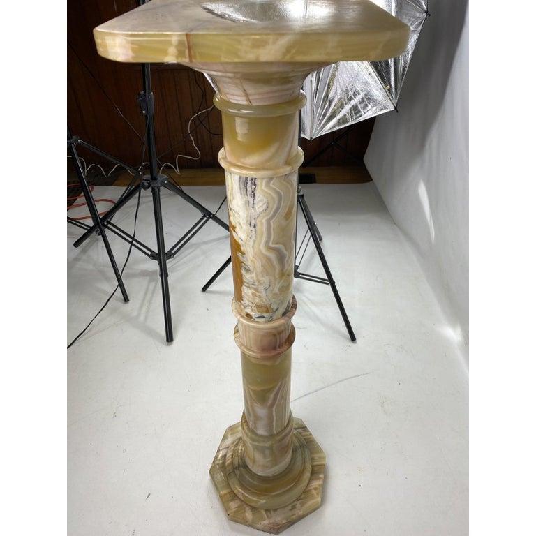Antique Alabaster Columnar or Pedestal Stand, Circa 1900 at 1stDibs