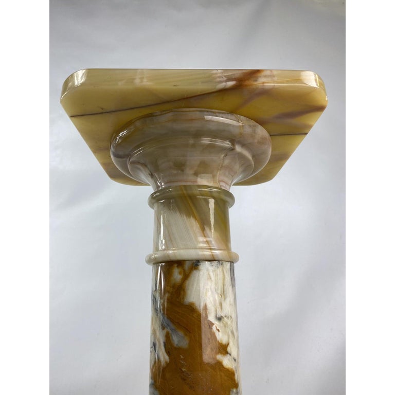Antique Alabaster Columnar or Pedestal Stand, Circa 1900 at 1stDibs