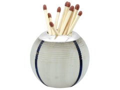 Antique Alabaster Lapis Lazuli and Sterling Silver Match Striker / Paperweight