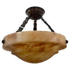 Antique Alabaster Light Fixture