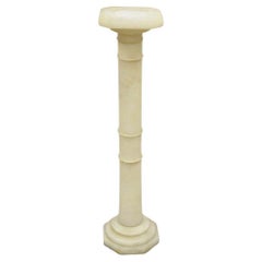 Antike Alabaster Marmor Empire Stil geschnitzt Column Pedestal Plant Stand