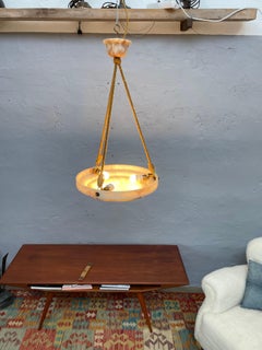 Antique Alabaster Plafonnier Chandelier