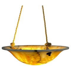 Antique Alabaster Plafonnier Chandelier