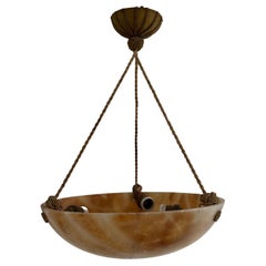 Antique Alabaster Plafonnier Pendant Light