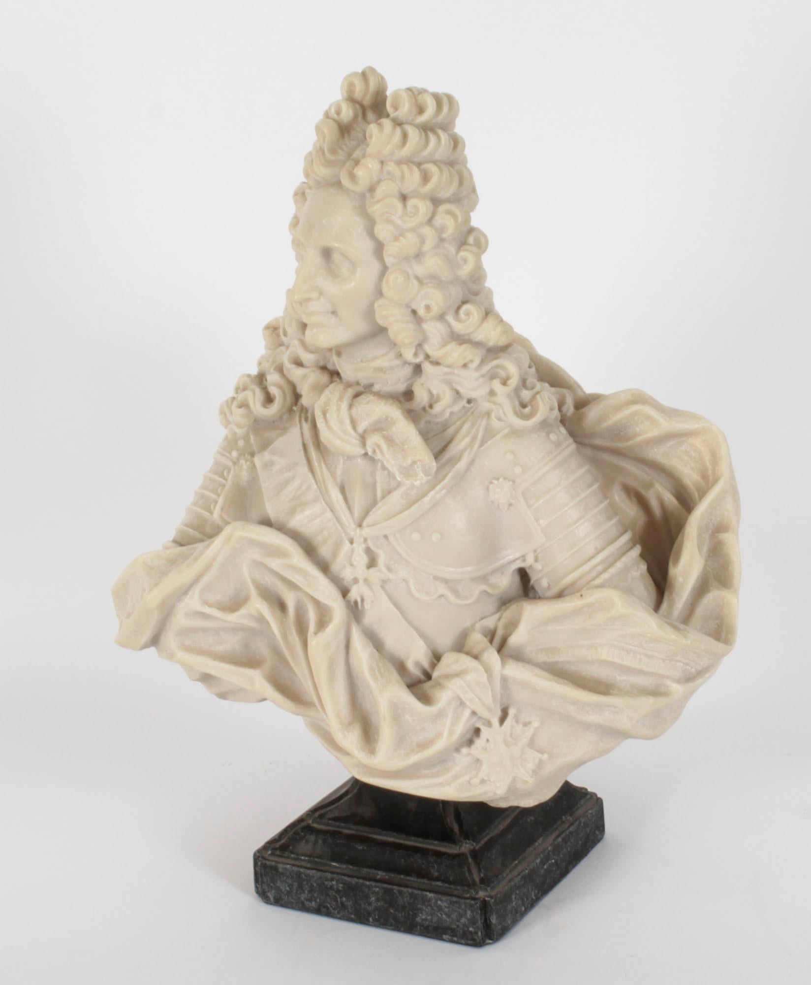 Antique Alabaster Portrait Bust of Philip V of Spain, Early 20th Century For Sale 2