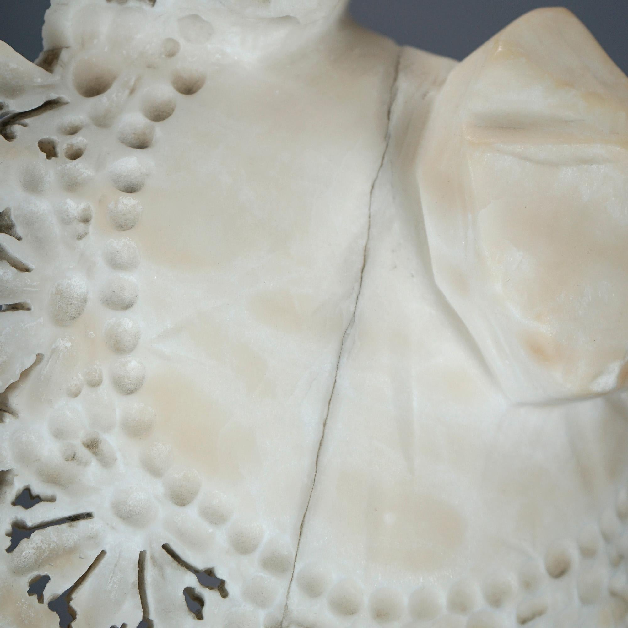 Antique Alabaster Sculpture of a Woman 19th C 5
