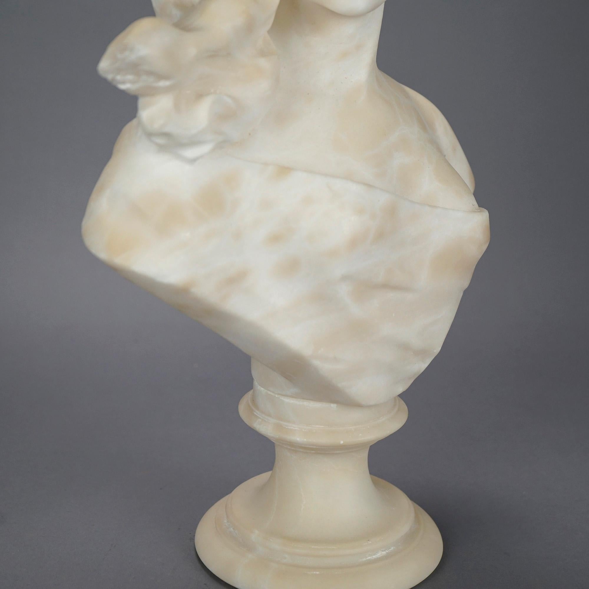 Antique Alabaster Sculpture of a Woman 19th C 6