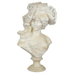 Antique Alabaster Sculpture of a Woman 19th C
