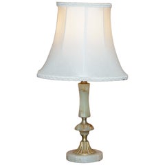 Antique Alabaster Table Lamp Stunning Grained Stone Very Decorative Lovely Size