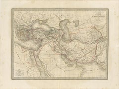 Antique Alexander the Great Map, Persia India Asia, French Atlas 1838
