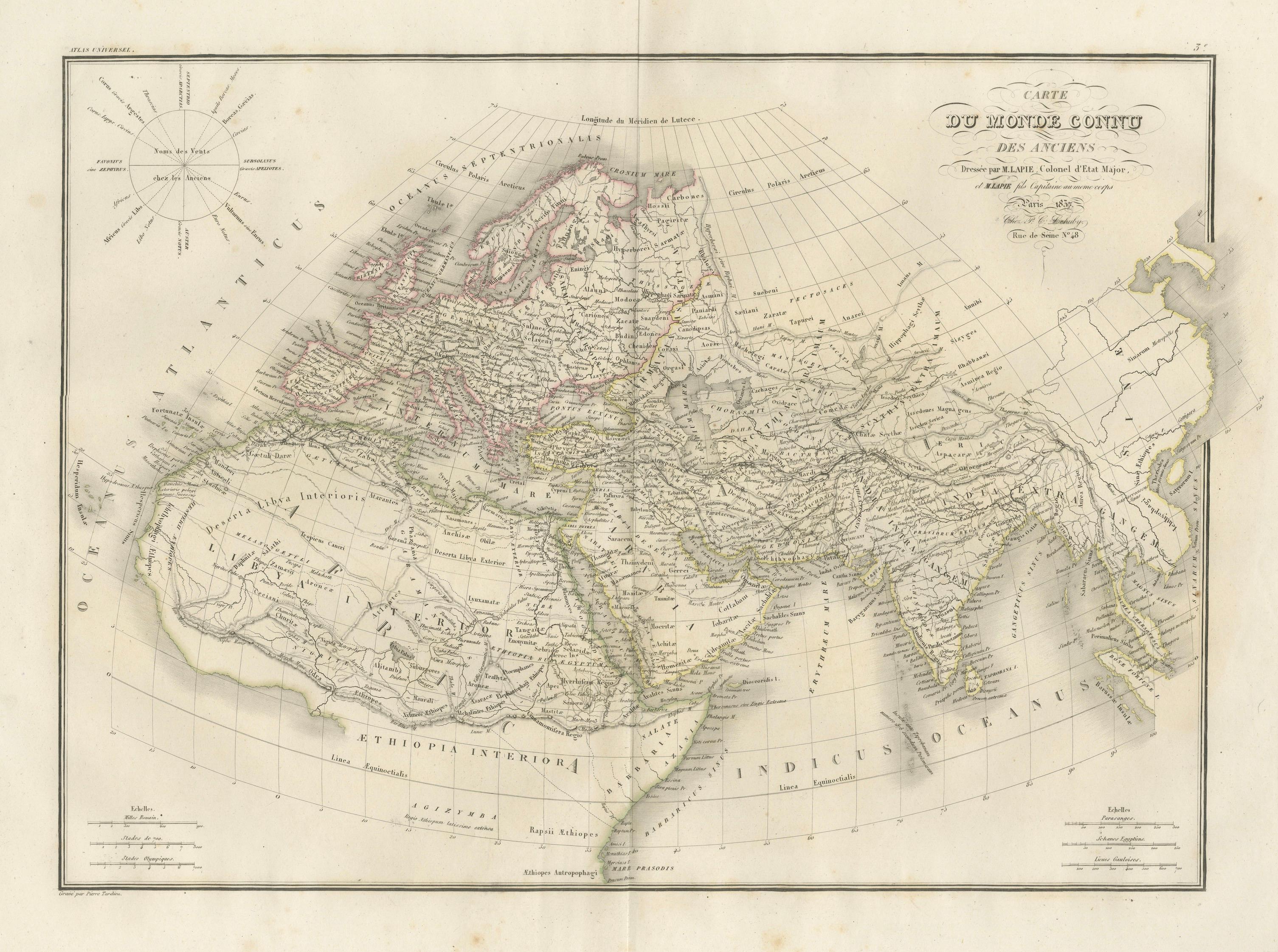 Antique Alexander the Great Map, Persia India Asia, French Atlas 1838