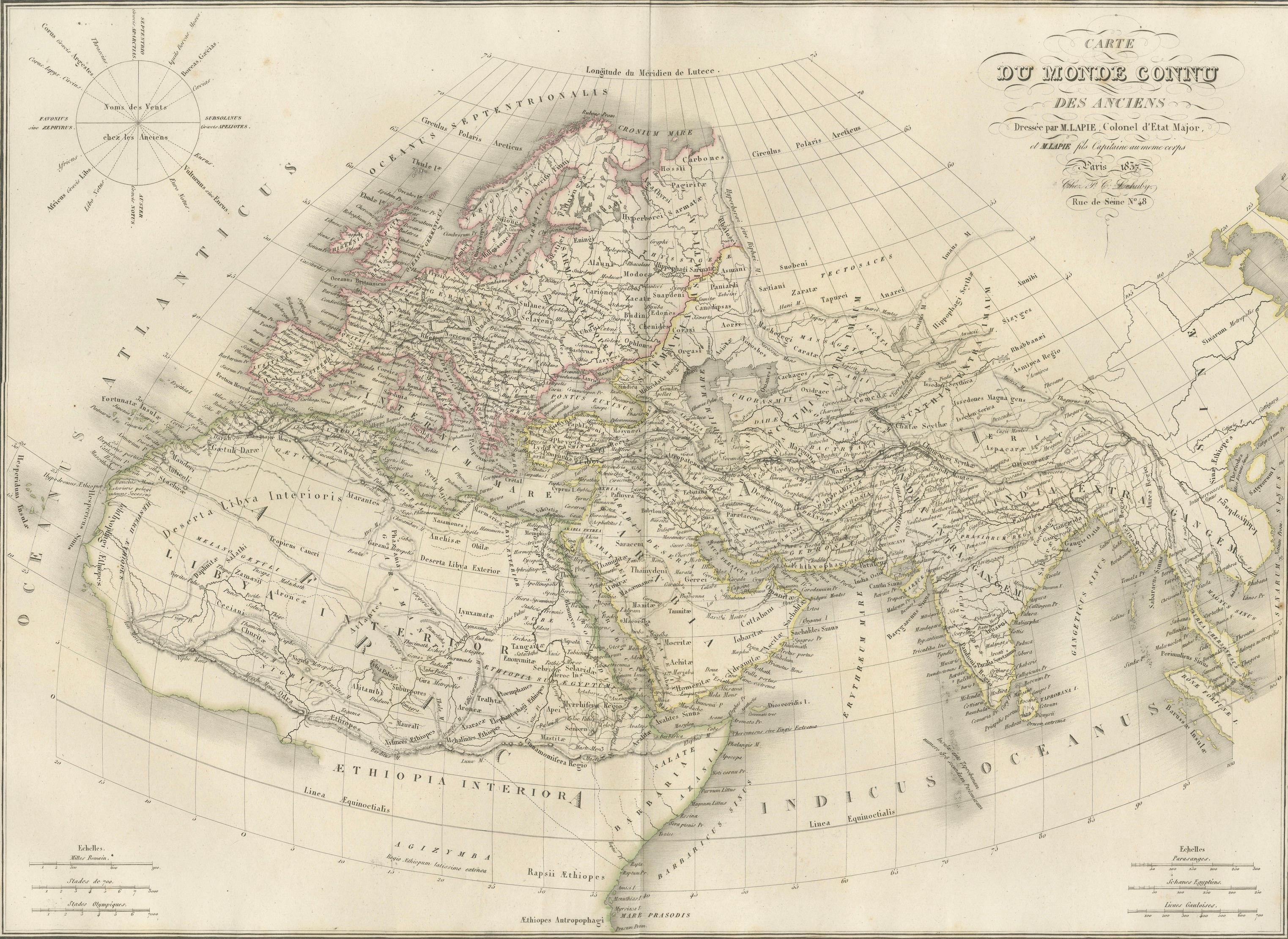 Antique Alexander the Great Map, Persia India Asia, French Atlas 1838