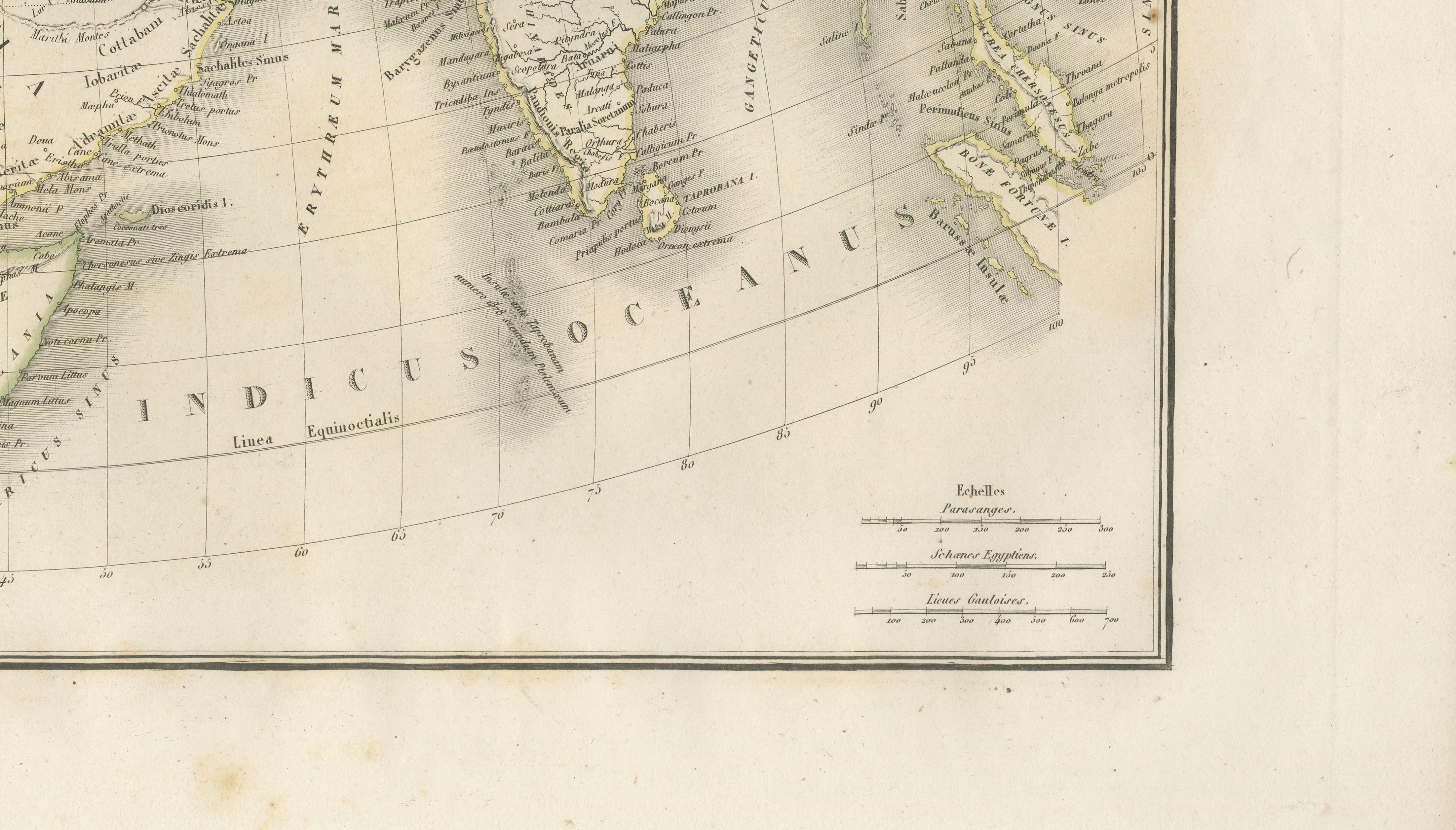 Antique Alexander the Great Map, Persia India Asia, French Atlas 1838