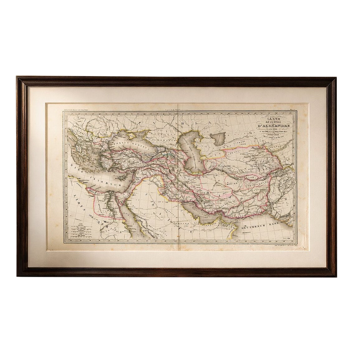 Antique Alexander the Great Map, Persia India Asia, French Atlas 1838