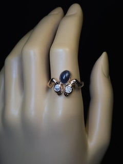 Antique Alexandrite Diamond Gold Snake Ring