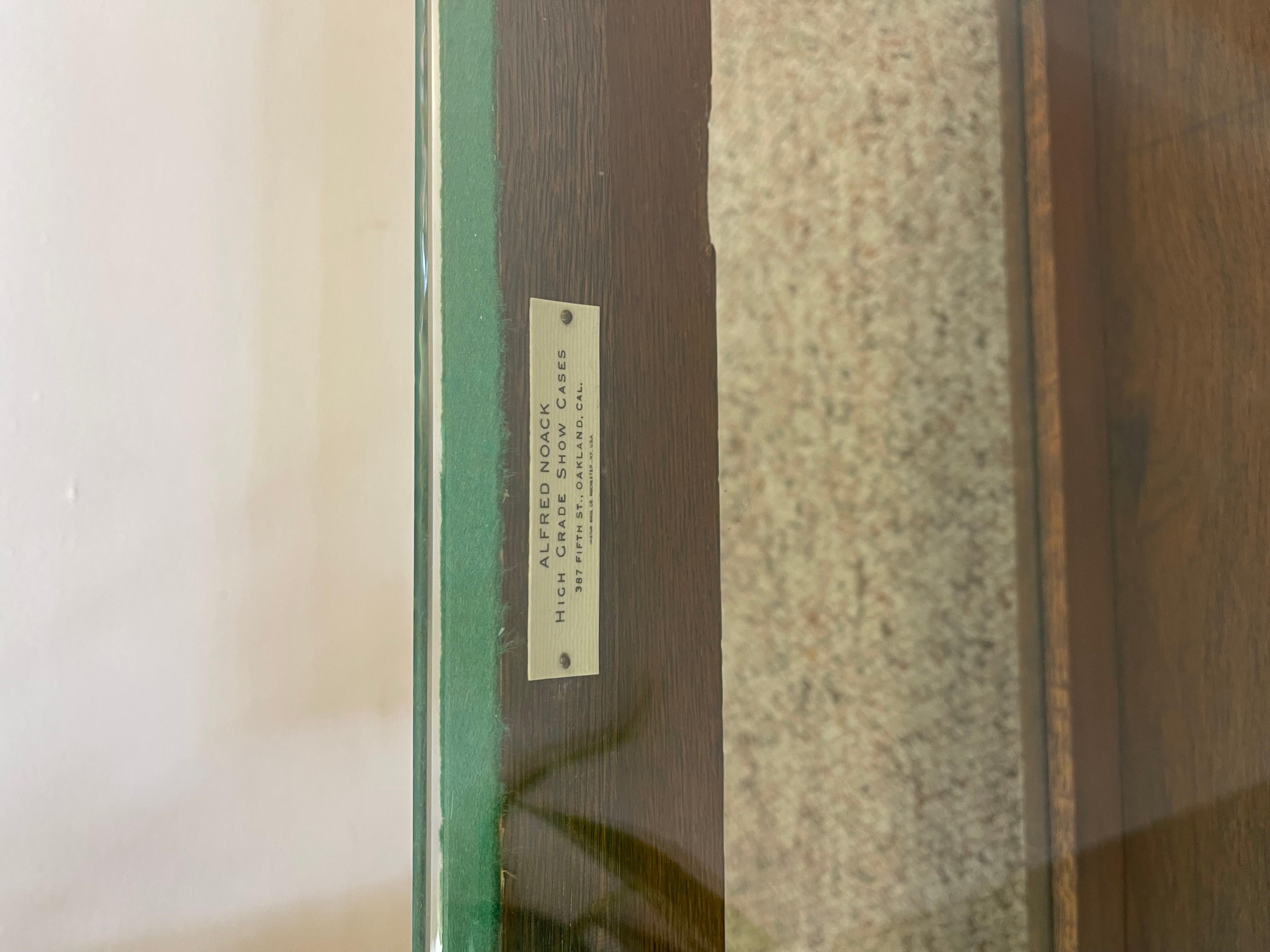 Antique Alfred Noack Oak and Glass Countertop Display Case with Brass Hardware. For Sale 4