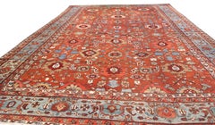 Antique all over design floral serapi rug