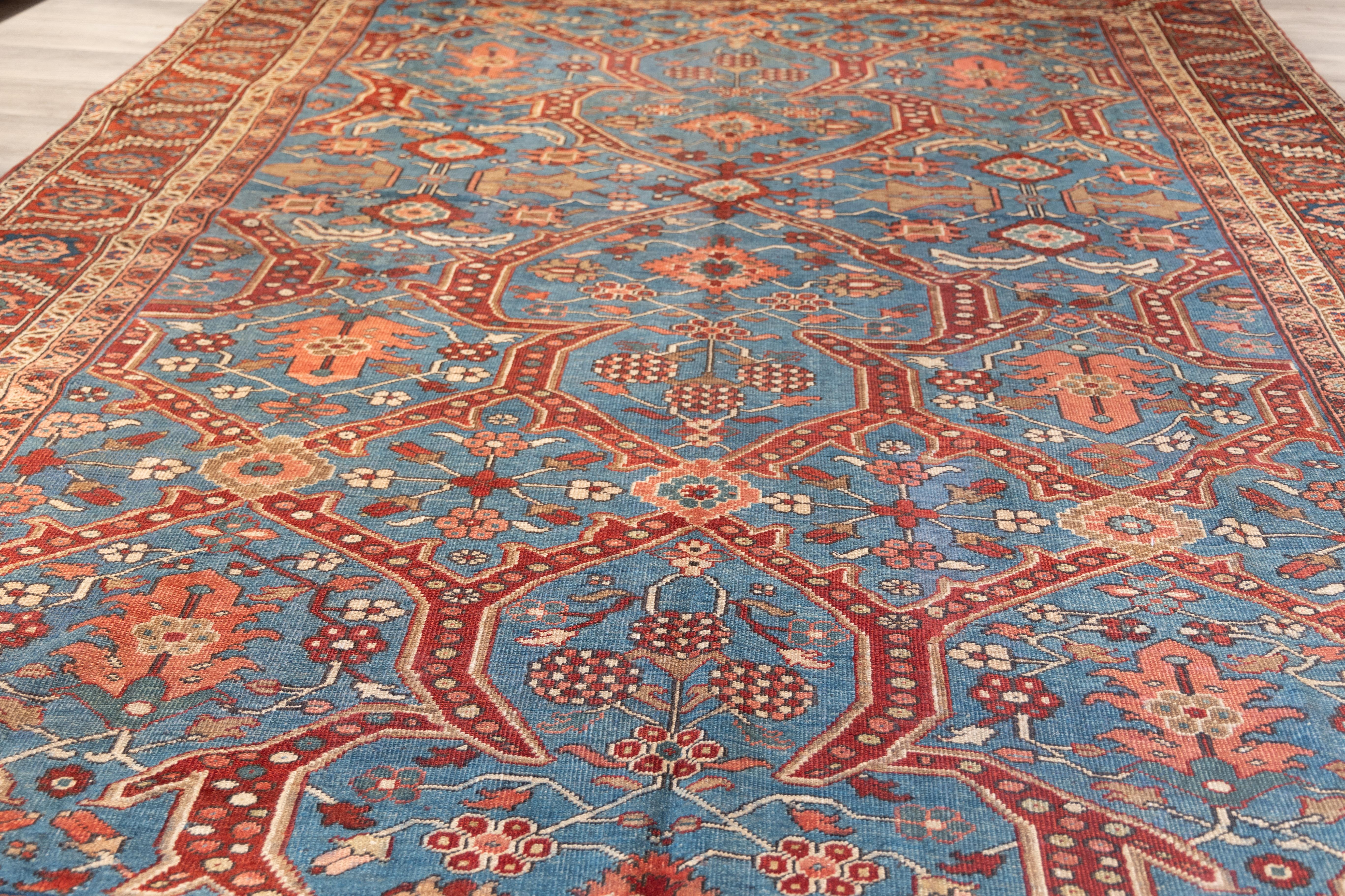 Heriz Serapi Antique all over design Heriz tribal rug For Sale