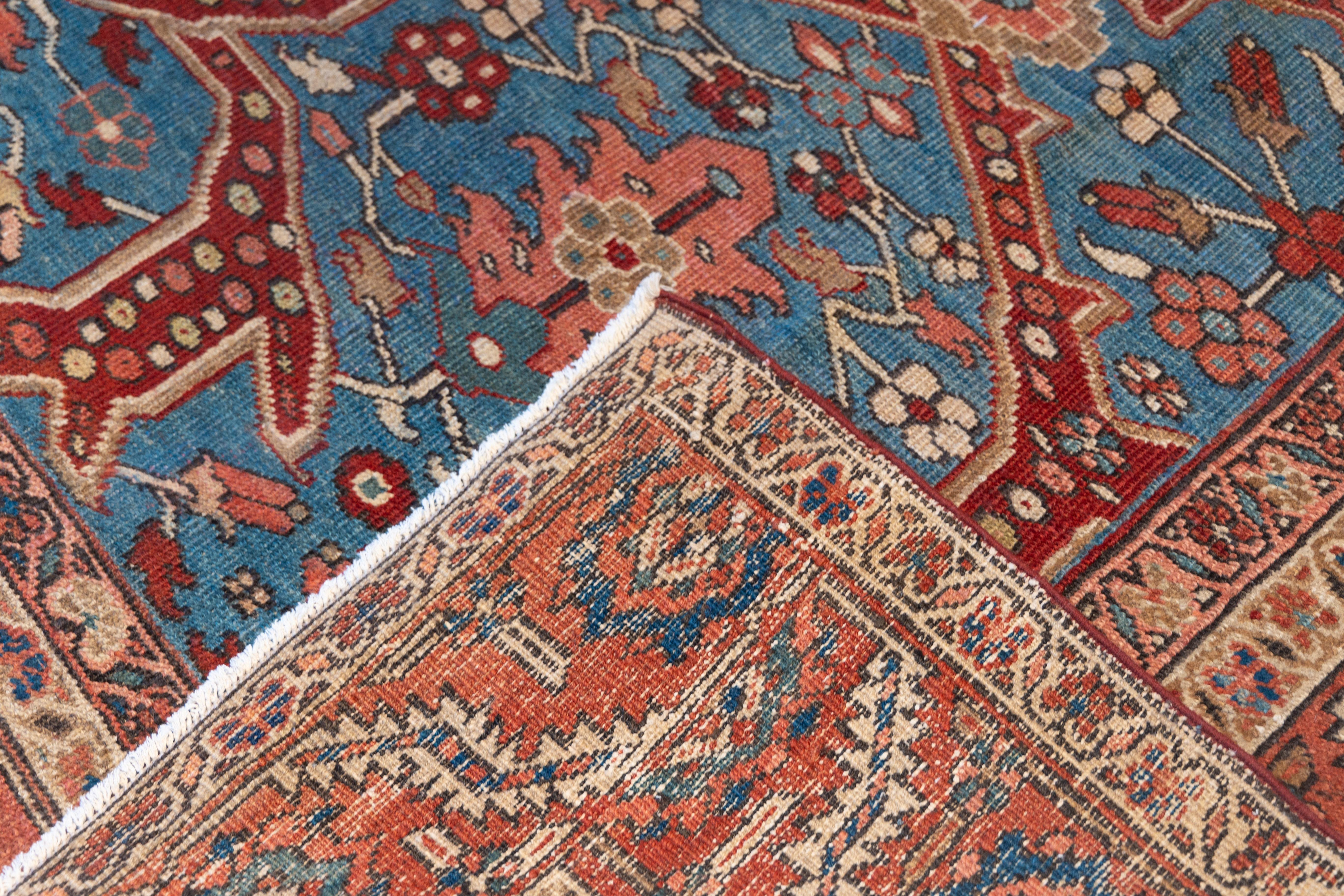 Hand-Woven Antique all over design Heriz tribal rug For Sale
