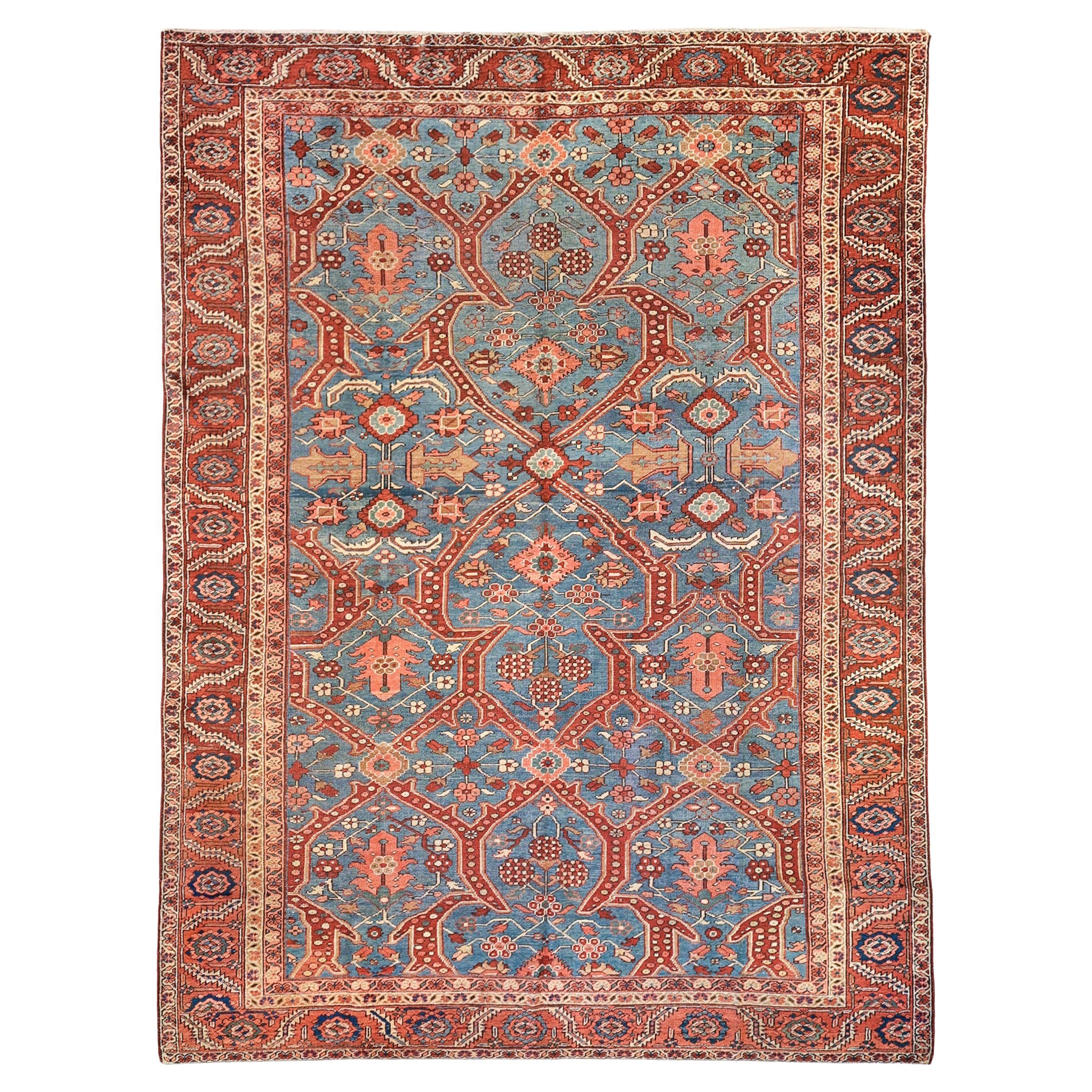 Antique all over design Heriz tribal rug For Sale