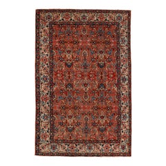 Antique All-Over Pattern Botanical Design Tabriz Rug
