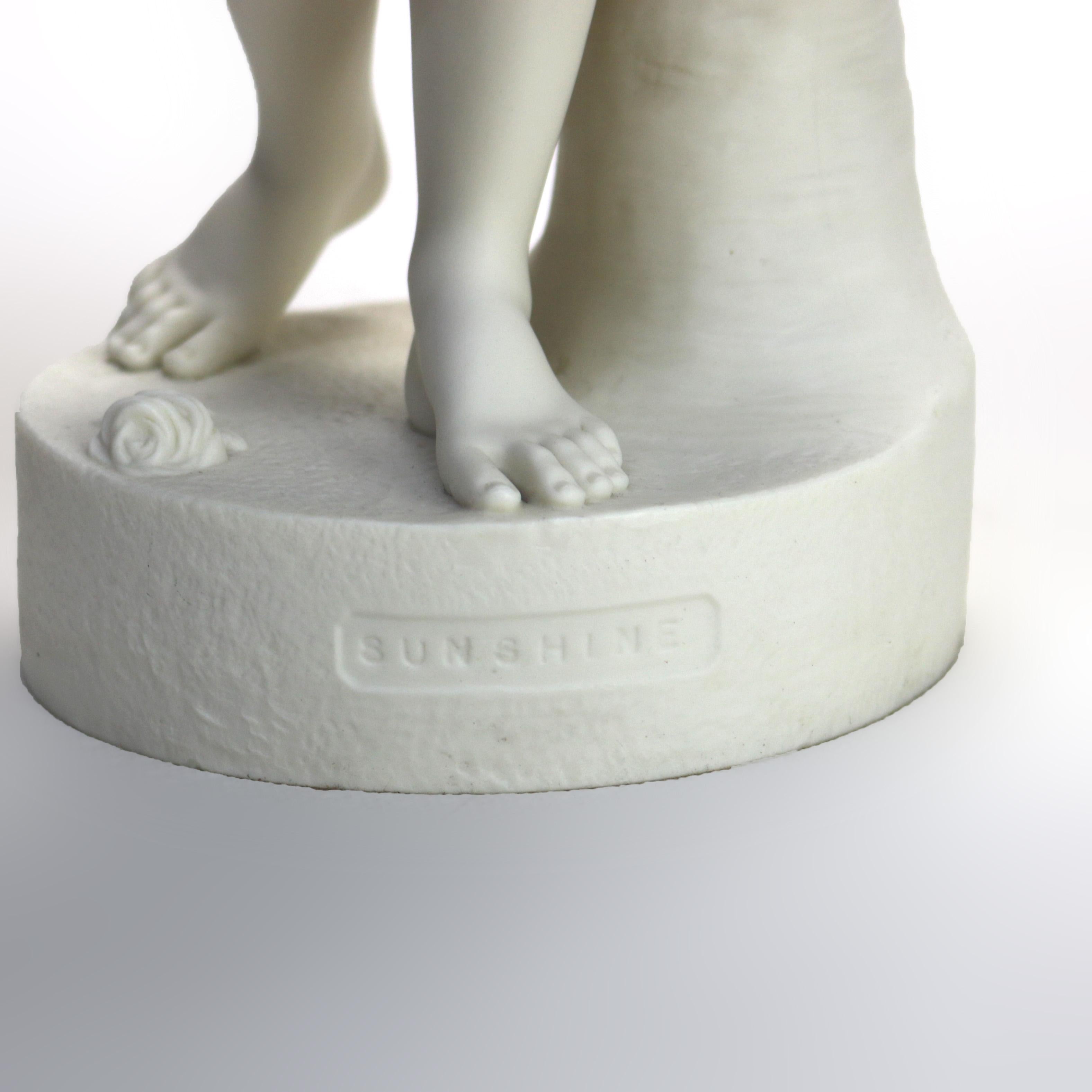 Ancienne sculpture allégorique Parian Bisque Figure Sunshine signée par W. Brodi en vente 5