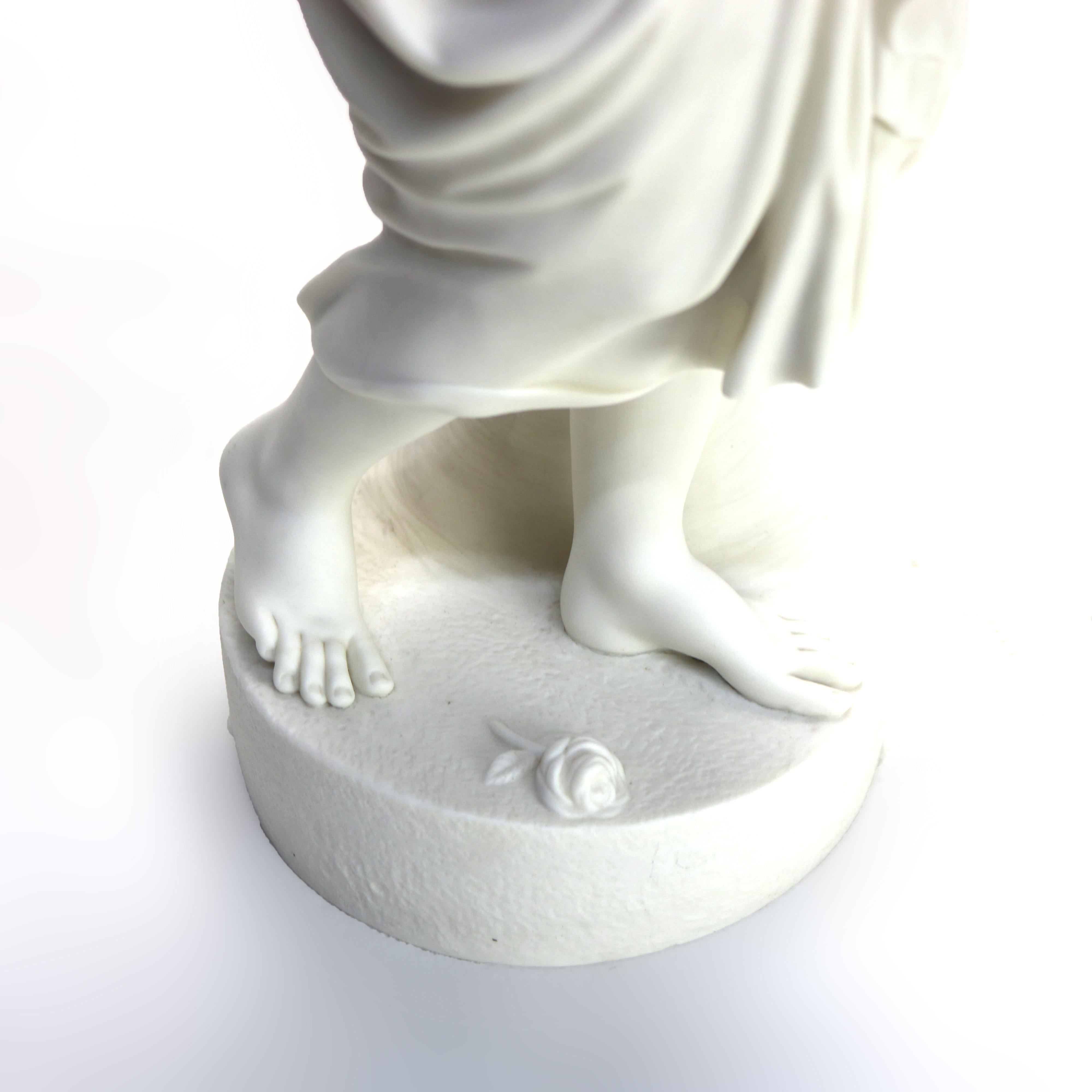 Ancienne sculpture allégorique Parian Bisque Figure Sunshine signée par W. Brodi en vente 6