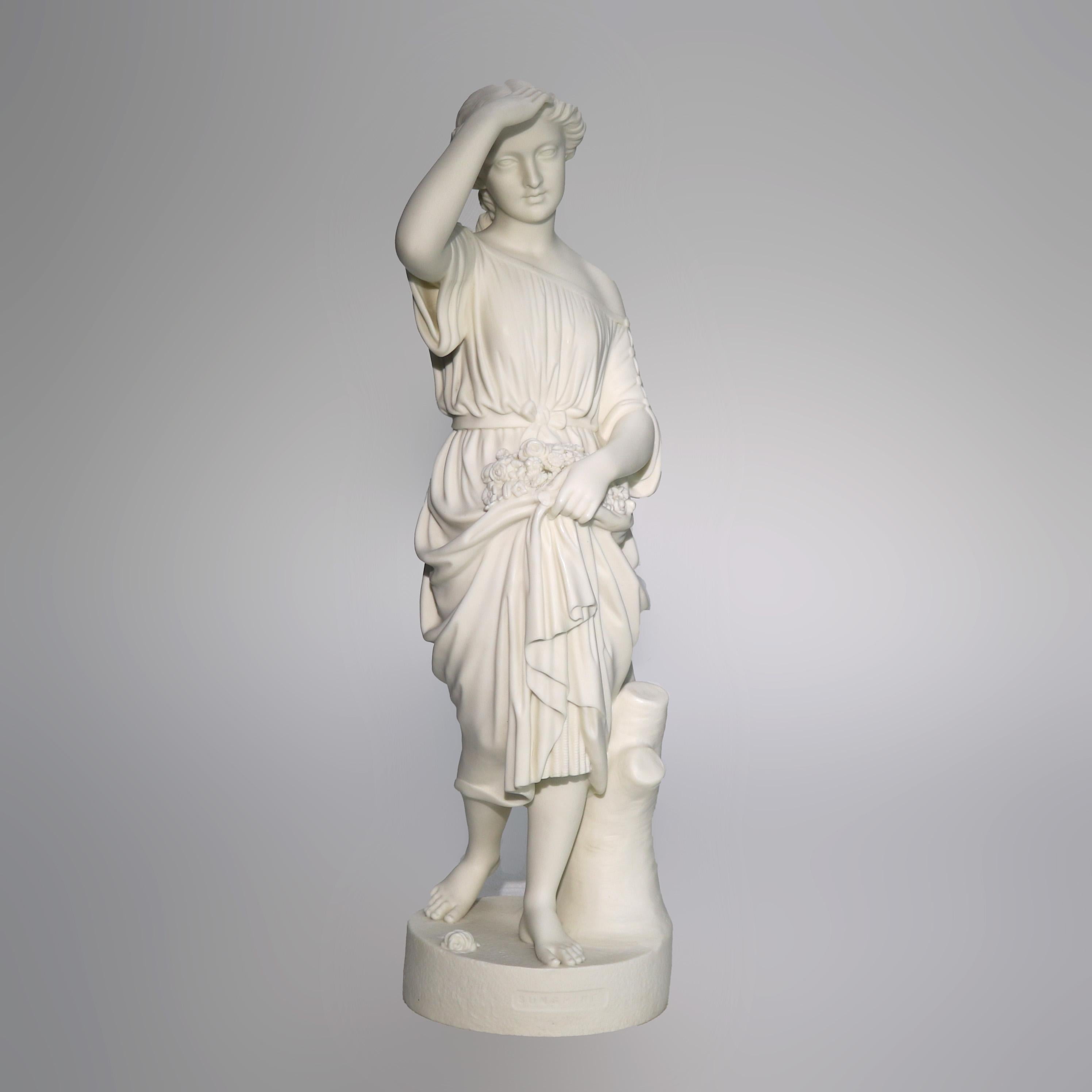 Antique Parian Bisque Allegorical Figure Sculpture 