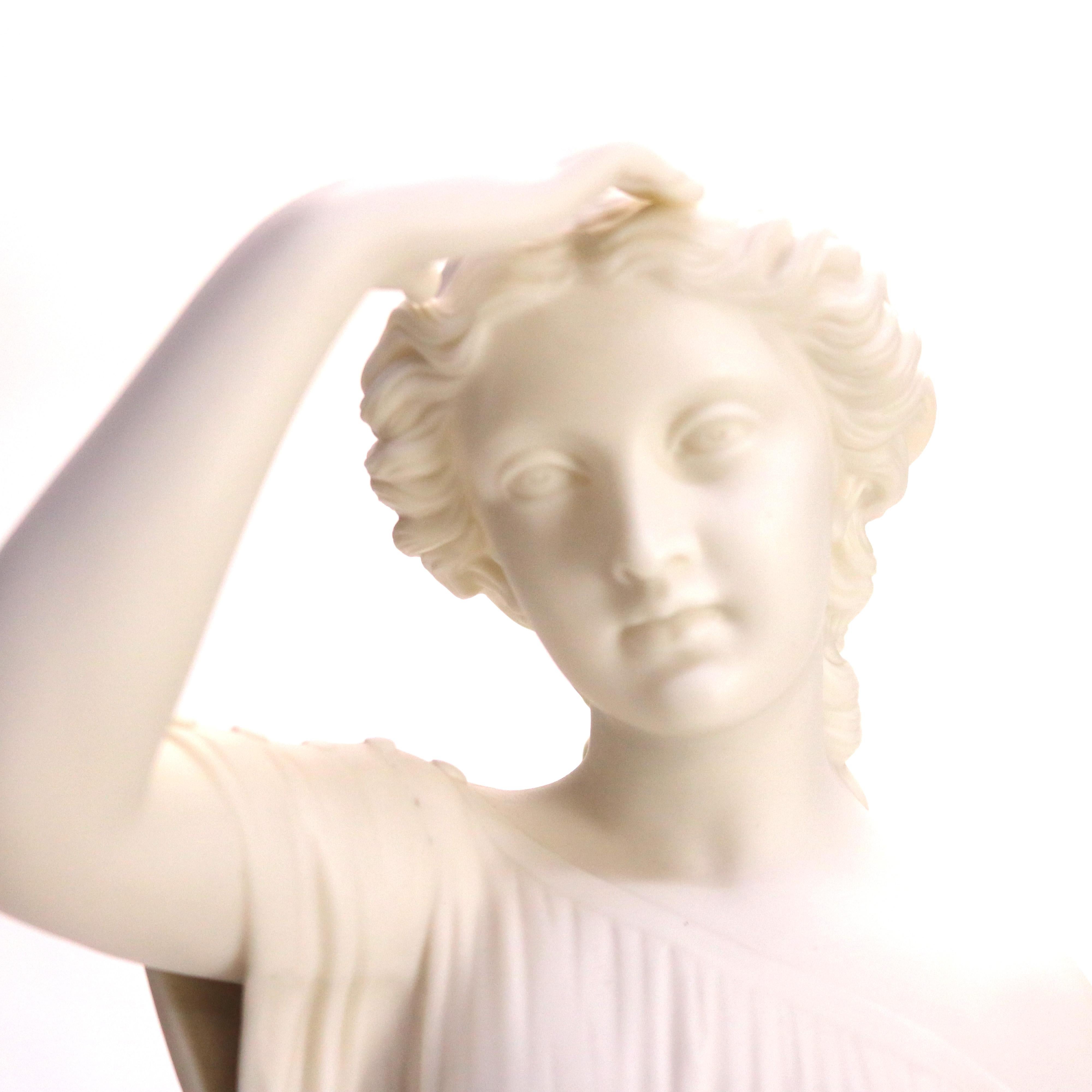 Ancienne sculpture allégorique Parian Bisque Figure Sunshine signée par W. Brodi Bon état - En vente à Big Flats, NY